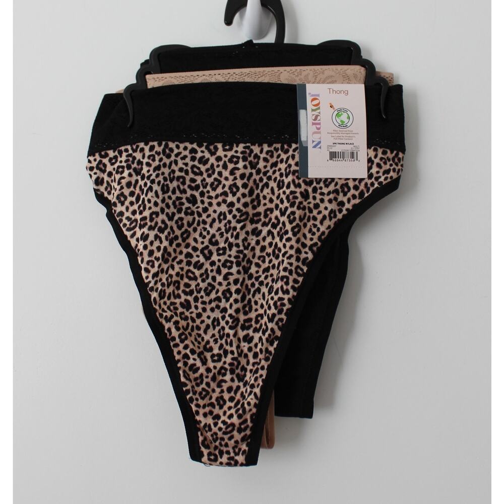 Joyspun Womens Modal and Lace Thong Panties 3Pack Multicolor XXXL NWT
